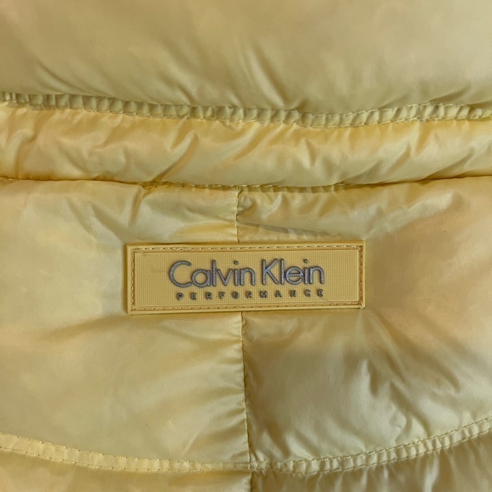 Calvin Klein Down Puffer Pullover Jacket Yellow Large - Picture 7 of 10